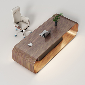 Phật sơn wesome đồ nội thất nhà máy trực tiếp bán buôn sang trọng hiện đại bằng gỗ Ông Chủ bàn quản lý văn phòng bảng thiết kế - Product Image 4