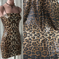 Tissu tricoté extensible imprimé léopard et tigre numérique LH, brodé, pour mariage, textile de maison, vêtements pour femmes, tissé à sequins, personnalisé OEM