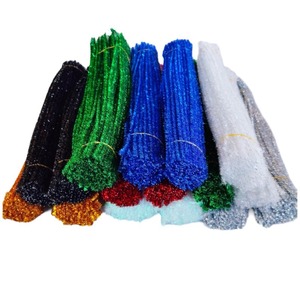 Bâtonnets chenille métalliques scintillants de 12 pouces x 6 mm, couleurs assorties, pour bricolage, en polyester et fil galvanisé - Product Image 4