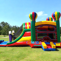 Château Gonflable Commercial avec Toboggan et Piscine à Eau pour Fêtes et Jeux de Rebond