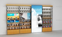 Meubles de vente au détail, mur à lamelles, magasin Mobile, Design d'intérieur, accessoires de téléphone portable, étagère d'affichage, armoire de téléphone