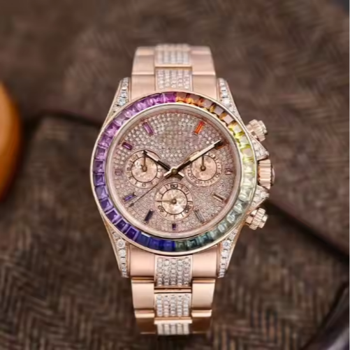 Best Selling Rolex Rainbow Custom High Watch Parts Luxury Jewelry