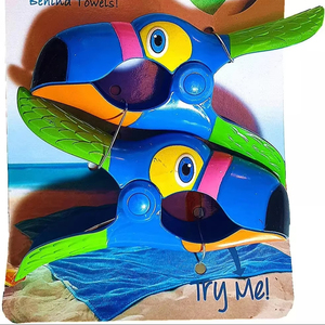 Clips de toalla de playa de tucán azul a prueba de viento para silla de playa Producción profesional de clips de plástico - Product Image 1