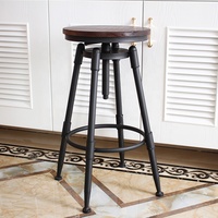 Chaise de bar pivotante et réglable en hauteur avec dossier, style luxe léger, en fer, pour îlot de cuisine et réception