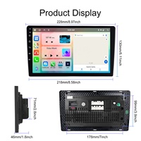 Podofo Autoradio Android 9" 4+64/6+128 2 Din Stéréo CarPlay & Android Auto BT WiFi Radio HiFi DSP Support Caméra 360 OEM Usine