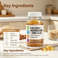 SIWEIDA Calcium Magnésium Zinc avec vitamine D3, gélules souples, complément nutritionnel quotidien pour adultes
