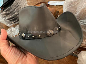 Chapeaux <span class=keywords><strong>de</strong></span> <span class=keywords><strong>Cowboy</strong></span> en cuir pu, Vintage, personnalisé, cuir marron fou, buste d'extérieur - Product Image 2