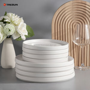 Vaisselle en gros, design nordique, nouvelle collection, 6 à 10 pièces, vaisselle en céramique de luxe en grès blanc mat, écologique, assiettes à dîner - Product Image 2