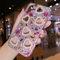 Coque transparente en silicone à couverture intégrale avec cœur incrusté de diamants pour iPhone 17 Pro Max Air, compatible avec les modèles 16/15/14/13