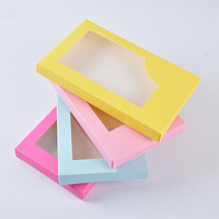Boîte d'emballage rectangulaire pour faux cils, fenêtre transparente, carton de couleur, boîte d'emballage de bijoux