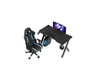 Bureau de jeu, bureau d'ordinateur, table de course, bureau RGB LED en fibre de carbone - Product Image 2