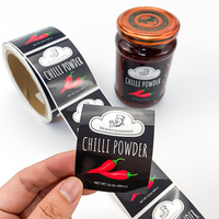 Étiquette autocollante en vinyle personnalisée OEM, écologique, imperméable et résistante à l'huile, pour bouteilles et bocaux de sauce piquante, impression en rouleau