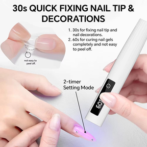 Timing Display Mini UV Nail <b>Light</b> with Adjustable Stand, Portable <b>Rechargeable</b> Nail Dryer Lamp for Gel Nails, Home and Salon Use - Product Image 4