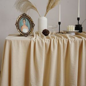 Vintage Solid Color Linen Feel <b>Tablecloth</b> for Dessert Table Outdoor Wedding - Product Image 4