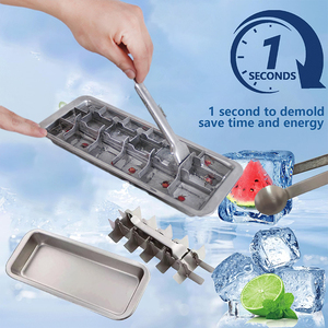 Bandeja para Cubitos de Hielo de Acero Inoxidable de 18 Cavidades con Asa de Fácil Extracción - Molde de Hielo Extraíble Apto para Lavavajillas para Bar y Cocina - Product Image 4