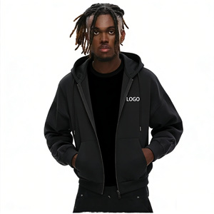 High Quality Custom Printed logo Spring Men's Solid Color Cardigan Sweatshirt Zipper Hooded Loose Versatile Casual Jacket