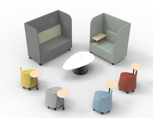 Chaises de bureau rembourrées avec <span class=keywords><strong>roulettes</strong></span> Aucun fauteuil baril moderne d'assemblage <span class=keywords><strong>pour</strong></span> immeuble de bureaux - Product Image 6