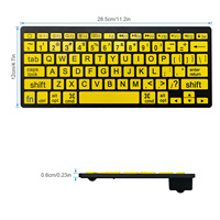 Connectivité Bluetooth 2.4G à grande police Clavier sans fil avec police extra large pour les personnes malvoyantes malvoyantes et malvoyantes