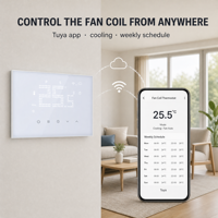 Thermostat intelligent Hysen HY132AC pour ventilo-convecteur, contrôleur de température ambiante programmable Wi-Fi Tuya pour système de climatisation centralisée