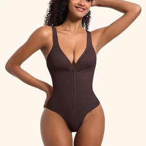 Body moldeador de nailon de alta compresión para esculpir el cuerpo Ultra delgado sin espalda Tanga moldeador de cuerpo para mujeres Control de barriga - Product Image 1