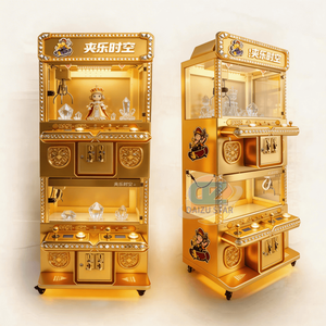 Mini-machine à grue pour 4 joueurs avec accepteur <span class=keywords><strong>de</strong></span> pièces et lecteur <span class=keywords><strong>de</strong></span> <span class=keywords><strong>cartes</strong></span>, jeu d'arcade personnalisé, son réaliste, lumières clignotantes, version anglaise - Product Image 2