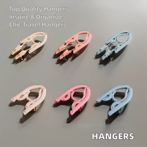Wholesale Portable Foldable Plastic <b>Hangers</b> with Clips for Travel & Organizing Socks - Product Image 6