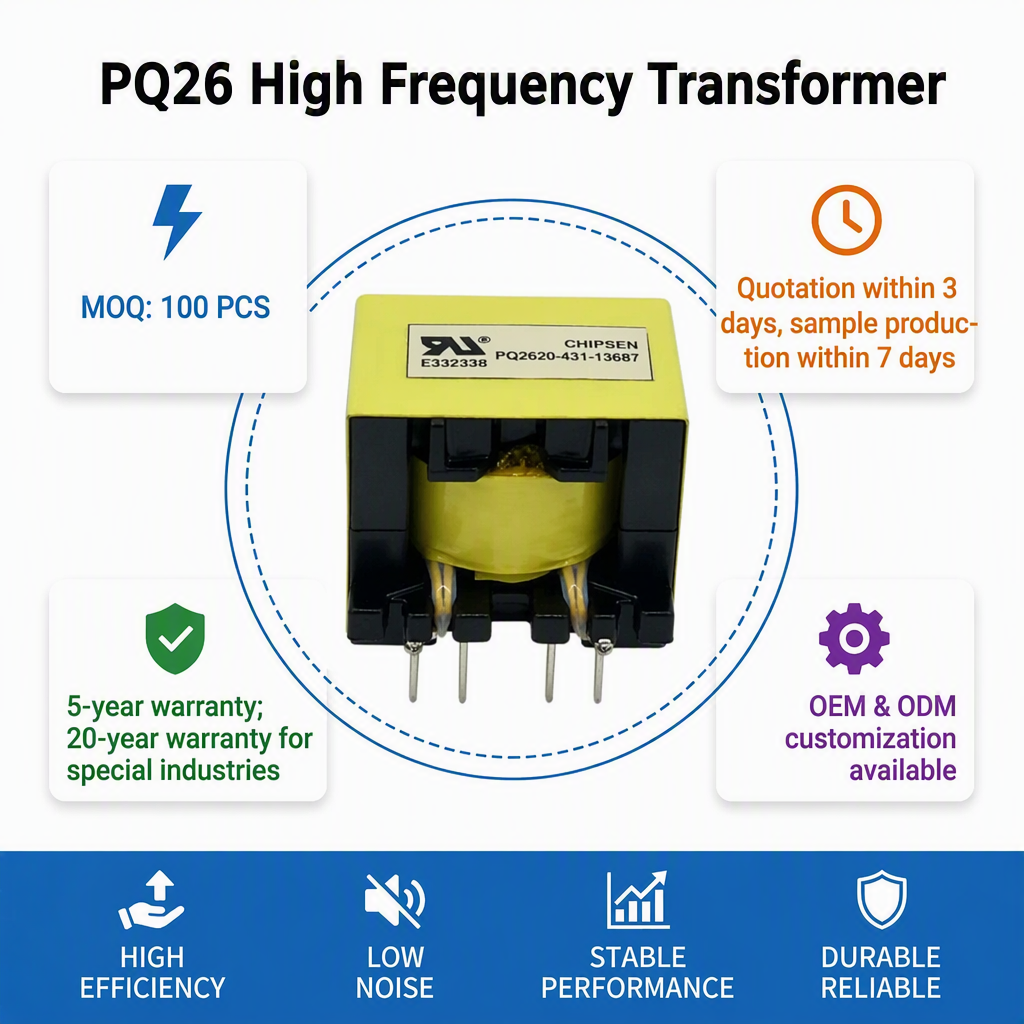 AC <strong>100v</strong> 18v Manufacturer 220v 60v 220v to 17v <strong>Step</strong> up <strong>Step</strong> <strong>Down</strong> PQ26 High Frequency <strong>Transformer</strong>