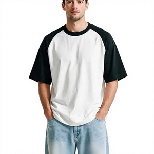 Men's Oversized White Cotton <b>T</b>-<b>Shirt</b> Short <b>Sleeve</b> O-Neck Casual Solid Color <b>Raglan</b> <b>Sleeve</b> Blank Beazer Sports Eco-Friendly 230g - Product Image 5