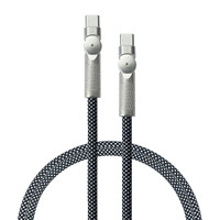 Nouveau câble USB-C en alliage d'aluminium 2026 avec rotation à 180 degrés, 5A PD240W, gaine en nylon tressé, câble de charge rapide et de transfert de données pour ordinateur