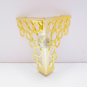 Yijun Furniture Legs <b>Gold</b> Hollow Floral Design Adjustable Aluminum Alloy Modern Minimalist Luxury Cabinet <b>Sofa</b> Support - Product Image 5
