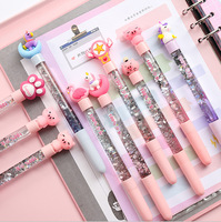 Stylo Gel Unisexe Créatif Licorne Lune Sable Mouvant Liquide de Qualité Supérieure, Style Coréen, 20cm, Pointe 0.5mm