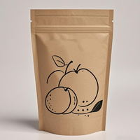 Pochette autoportante en papier kraft brun biodégradable et recyclable avec fermeture éclair et fenêtre pour pizza et aliments pour animaux de compagnie, taille et couleur personnalisables