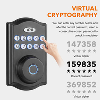 Cerradura de puerta Digital de aleación de aluminio de alta calidad Tuya Smart WiFi Cerradura de puerta digital Código Biométrico Huella digital Cerradura inteligente