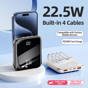 Station d'alimentation portable 10000mAh avec 3 câbles Type-C, charge rapide PD, sortie universelle 65W, batterie Li-polymère - Product Image 3