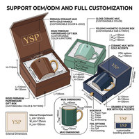 Boîte cadeau rigide de luxe personnalisée avec insert en fourrure/plume pour tasse en céramique haut de gamme et emballage boutique haut de gamme