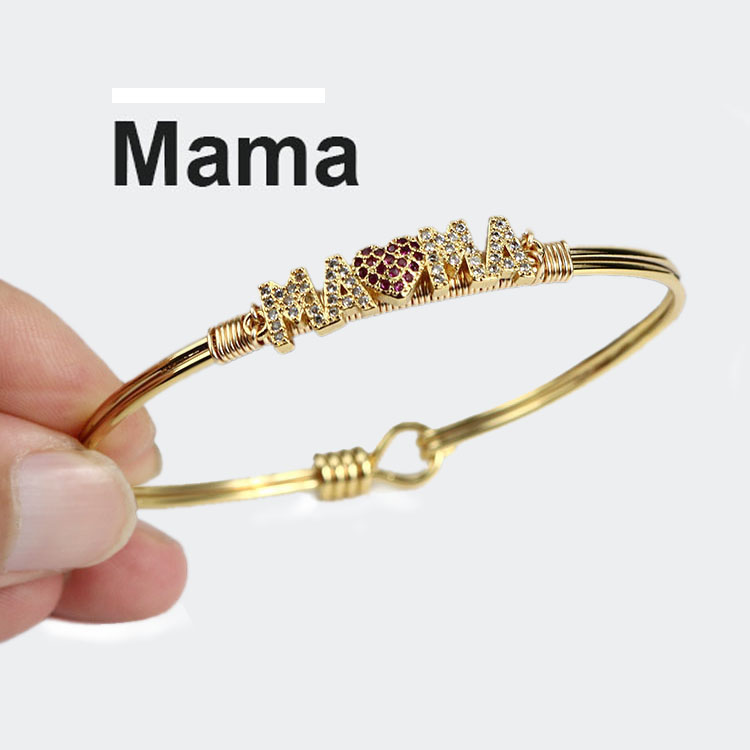 ❤マカロンナさま❤2025年Bracelet❤ BA1023 Happy Mother's Day Gift - 18K Gold Plated Mom Bracelet