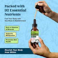 Tetes Cairan Sea Moss Label Pribadi OEM 98 Mineral Esensial Suplemen Sea Moss untuk Mendukung Imunitas, Sendi, Pencernaan, dan Penuaan