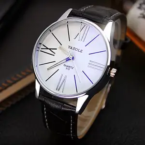 yazole 315 trending black man quartz watch futuristic PU leather strap water resist analog display big business watch supplier