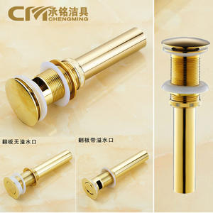 Couvre-drain universel pour lavabo, style européen, bronze antique plaqué or, rabattable - Product Image 5