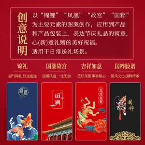 ชุดของขวัญสไตล์จีน สมุด ปากกา ร่ม ขวดน้ำ ของที่ระลึกธุรกิจ โลโก้สั่งทำ ของพรีเมี่ยมสำหรับสำนักงาน - Product Image 3