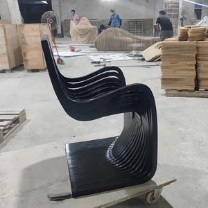 Fauteuil lounge en bois paramétrique, forme unique, siège unique avec dossier, chaise de repos moderne et créative pour la décoration intérieure - Product Image 6