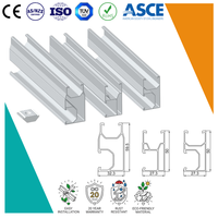 Support de montage de panneau solaire Art Sign, rail solaire en aluminium OEM, rail ISO étanche 2,4 m, système de montage de panneau solaire