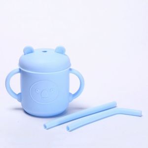 Vaso de Silicona con Pajita para Bebés, Antiderrames, con Tapa Antipolvo, Diseño de Orejas, para Aprender a Beber - Product Image 3