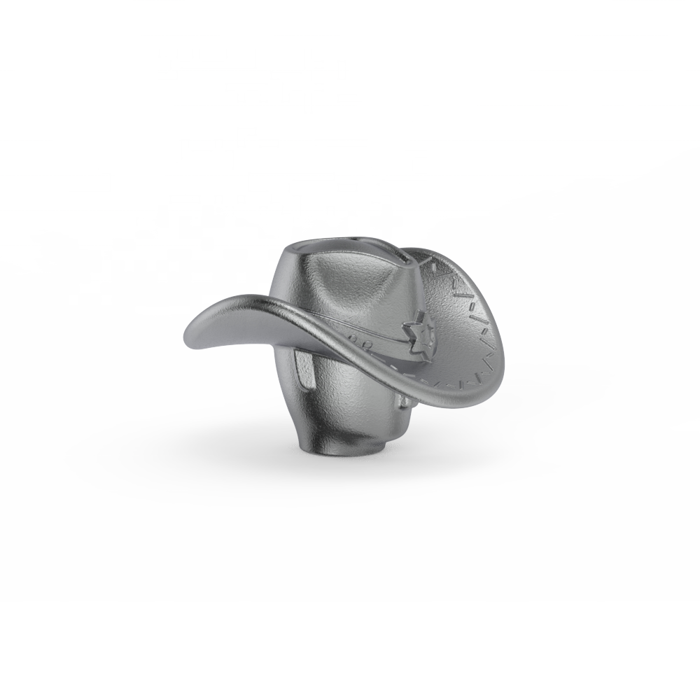 set di pentole antiaderenti in acciaio inossidabile Pomello del coperchio delle pentole in fusione da cowboy con cappuccio unico Il pomello del cappello da cowboy