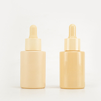 Flacon compte-gouttes en verre silex de 30 ml, jaune pâle brillant, pour huile en spray