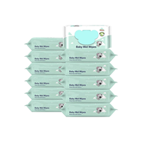 Lingettes pour bébé sans alcool, emballages individuels pour les voyages, portables pour le nettoyage des mains et du visage, logo personnalisé OEM