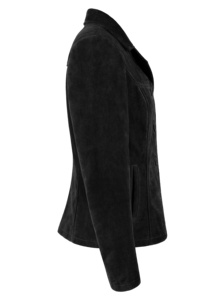 Veste pour femme en cuir Nappa noir souple 100% véritable, fermeture éclair YKK, doublure premium, marque privée OEM/ODM, luxe minimaliste et épuré - Product Image 2
