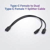 Cable Divisor USB-C Hembra a Doble USB-C Hembra en Forma de Y, Adaptador de Extensión USB C 1 a 2 para Carga