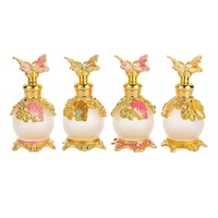 Botol Parfum Vintage Berbentuk Hati dengan Desain Bunga Berhiaskan Rhinestone untuk Dispenser Parfum