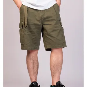 पुरुषों कपास ढीला फिट पैंट पुरुषों की आकस्मिक घुटने शॉर्ट्स जेब टवील ज़िप मक्खी कार्गो पैंट कार्गो शॉर्ट्स
